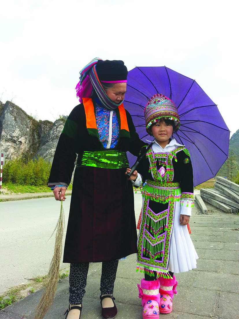 Li Thi Di and her daughter in Ha Giang Province wear traditional clothes to celebrate the Lunar New Year, which fell on February 19.