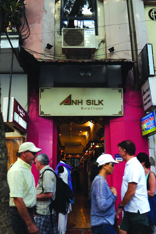 A silk boutique on Dong Khoi Street in District 1 has a width of just over one meter.