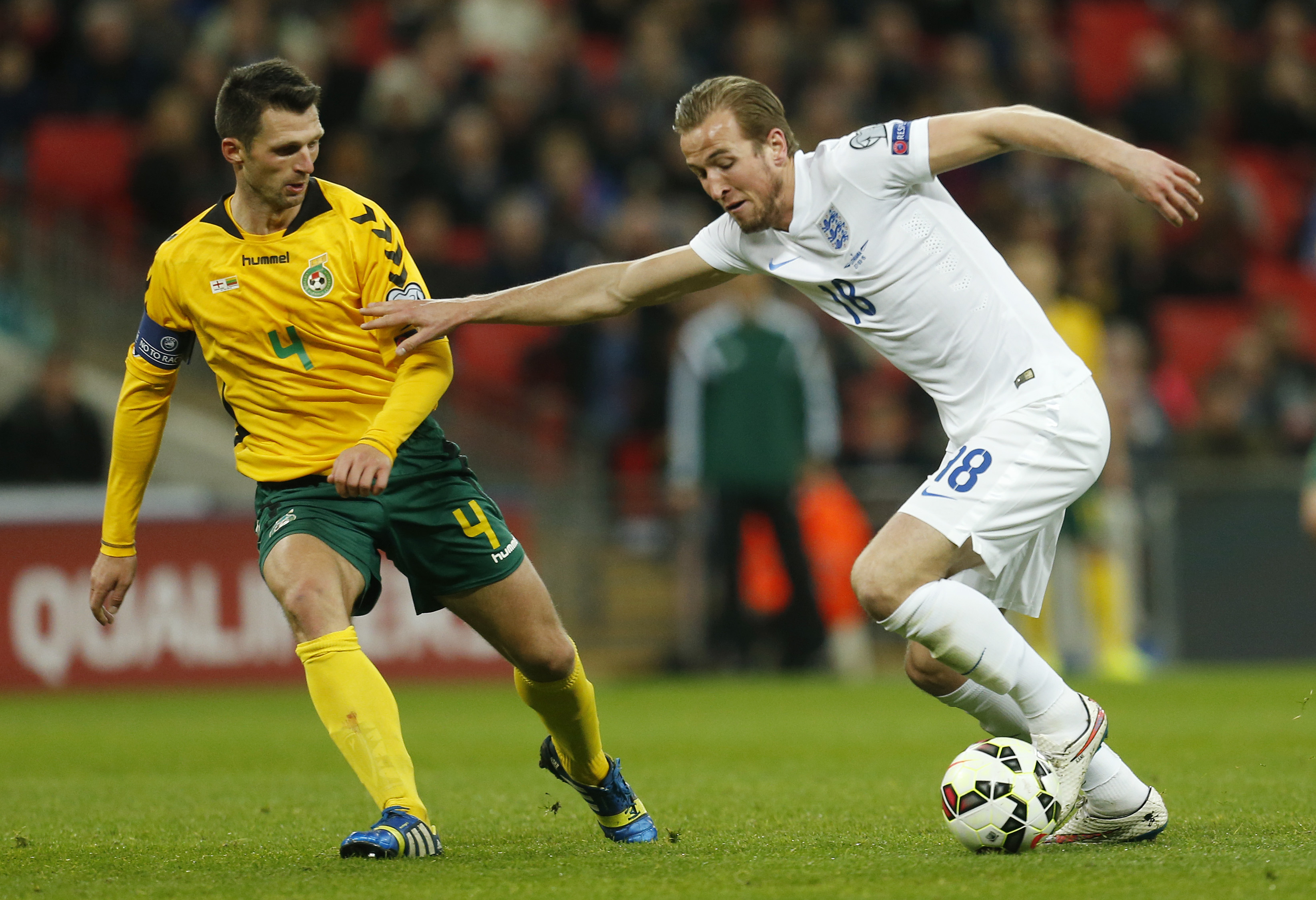 Kane scores on debut as England thrash Lithuania