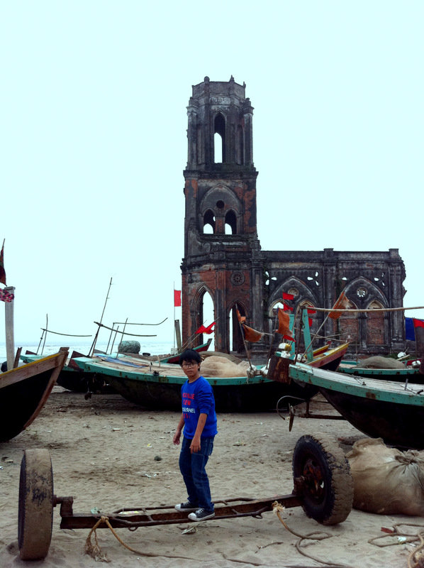 A close-up view of Hai Ly Ruined Church in Nam Dinh Province's Hai Hau District.