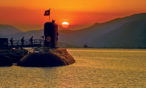 A submarine docks proudly at the Cam Ranh Military Port in Khanh Hoa Province.
