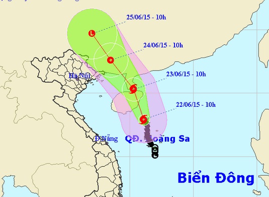 Storm cools down central Vietnam while moving to southern China