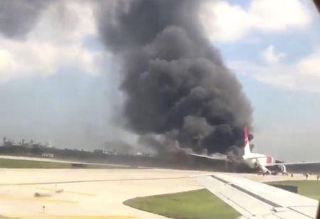 Plane catches fire on takeoff at Florida airport, 15 hurt