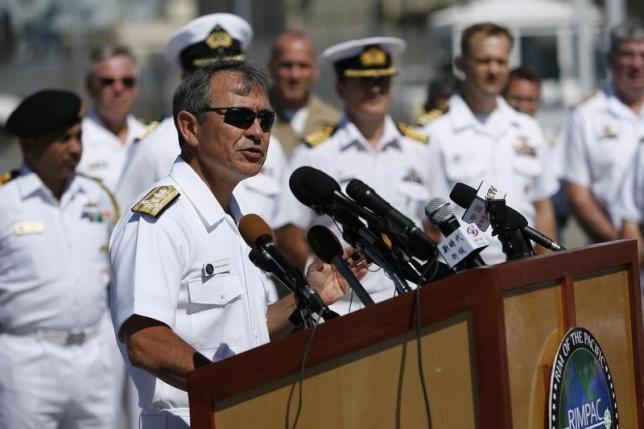 U.S. admiral, in China, says freedom of navigation operations no threat