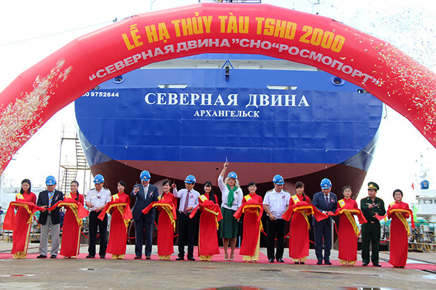 Vietnam launches first locally built ship to be exported to Russia