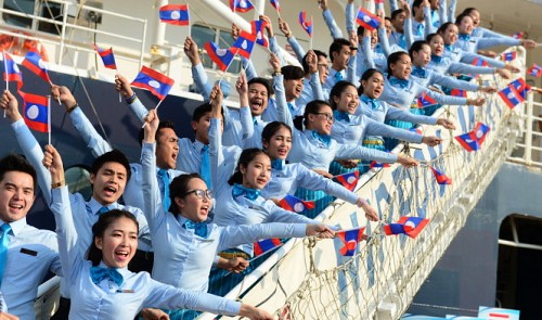 Southeast Asian youth ship anchored in Ho Chi Minh City