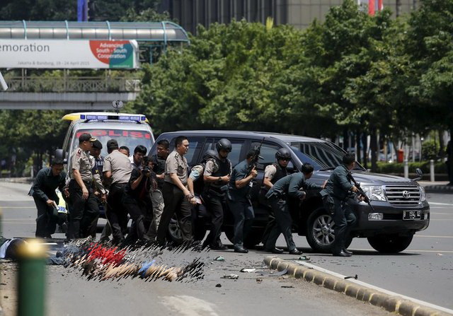 Blasts, gunfight in Indonesian capital; at least 3 dead