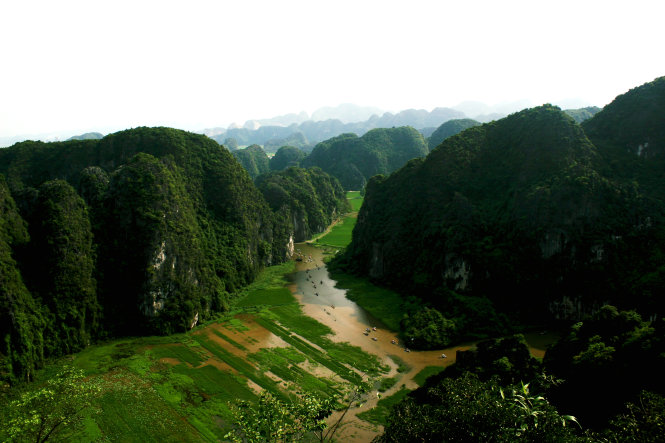 The Tam Coc tourism site seen from the top of the Mua Mountain.