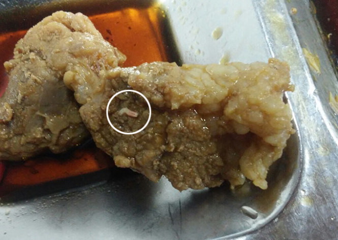 Ho Chi Minh City worker spots maggot in meal