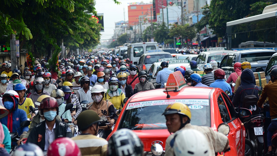 Road construction in Ho Chi Minh City turns rush-hour gridlock into daytime nightmare