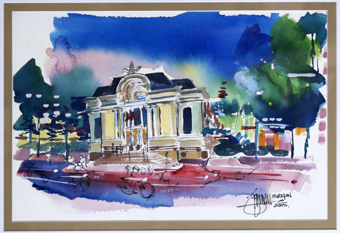 Watercolor painting expo takes place in Ho Chi Minh City