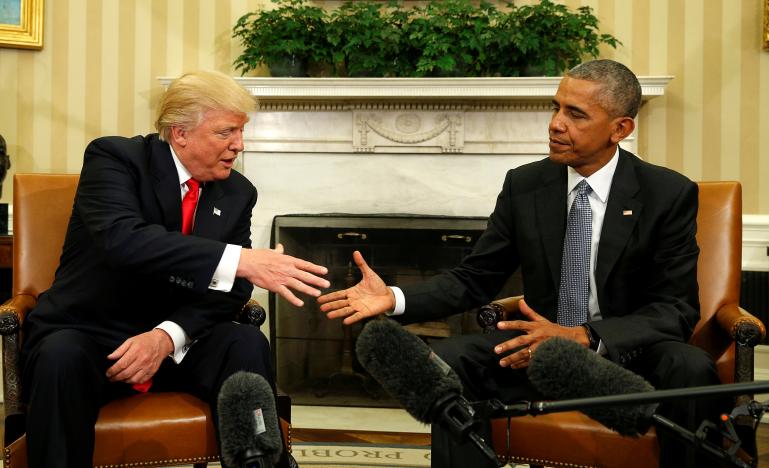 Trump and Obama set campaign rancor aside with White House meeting
