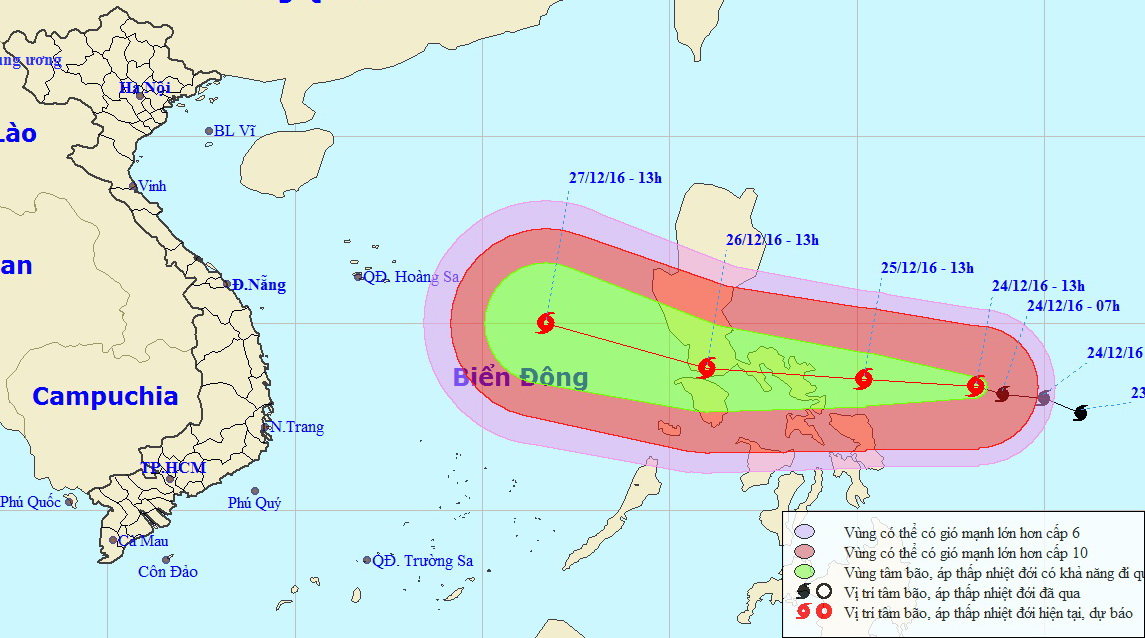 Typhoon Nock-ten to strike East Vietnam Sea next week