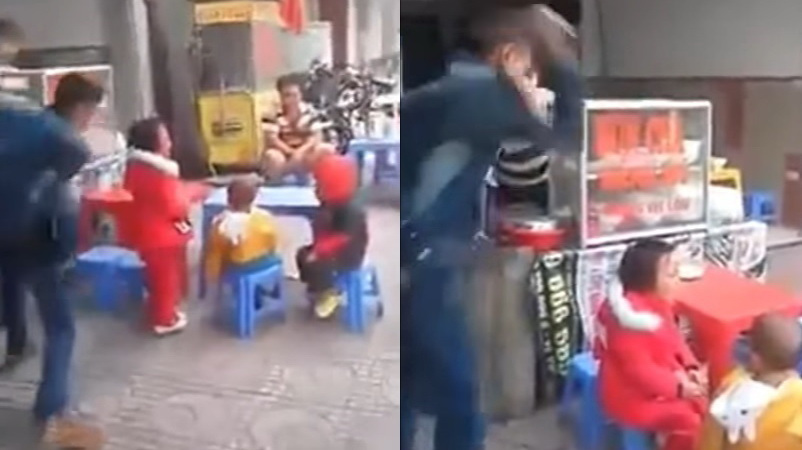 Hanoi man filmed beating little daughter with belt in public