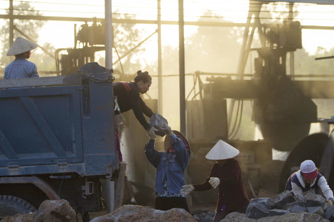 In Vietnam, women toil at stone quarries