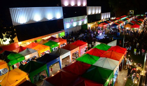 Shipping containers transformed into booths at Saigon entertainment space