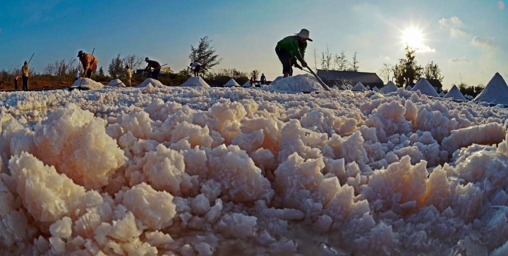 Making salt in Vietnam’s Mekong Delta province