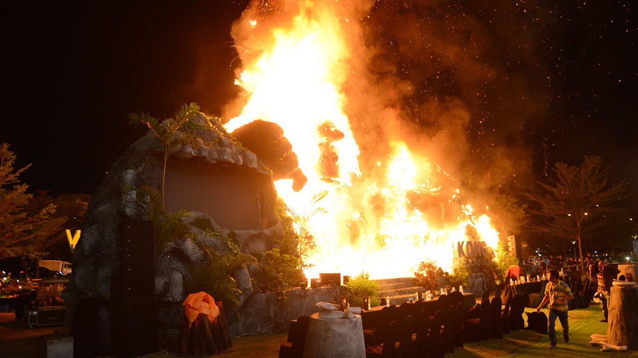 Dancers set Kong’s Vietnam premiere ceremony on fire, literally