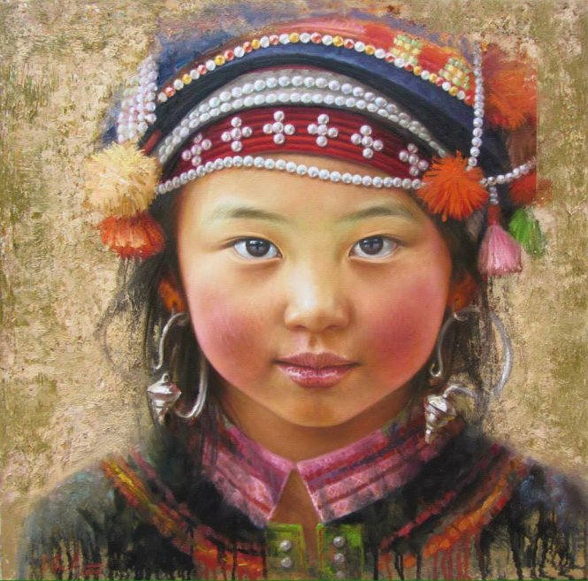 Painter captures pure eyes of minority kids in mountainous Vietnam (photos)