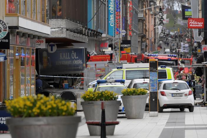 Four killed by truck driven into crowd in Swedish capital