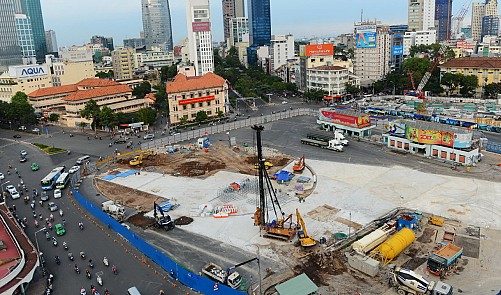 Downtown Saigon streets re-routed for metro construction