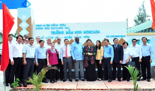 Cuban parliament president attends inauguration of Moncada preschool in Vietnam