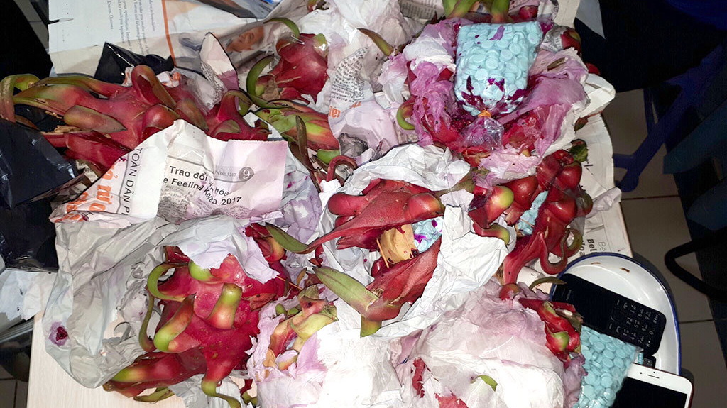 Busted: 5,000 narcotic tablets found hidden in dragon fruit at Hanoi airport