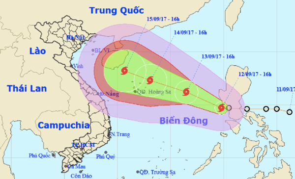 ​Storm Doksuri enters East Vietnam Sea