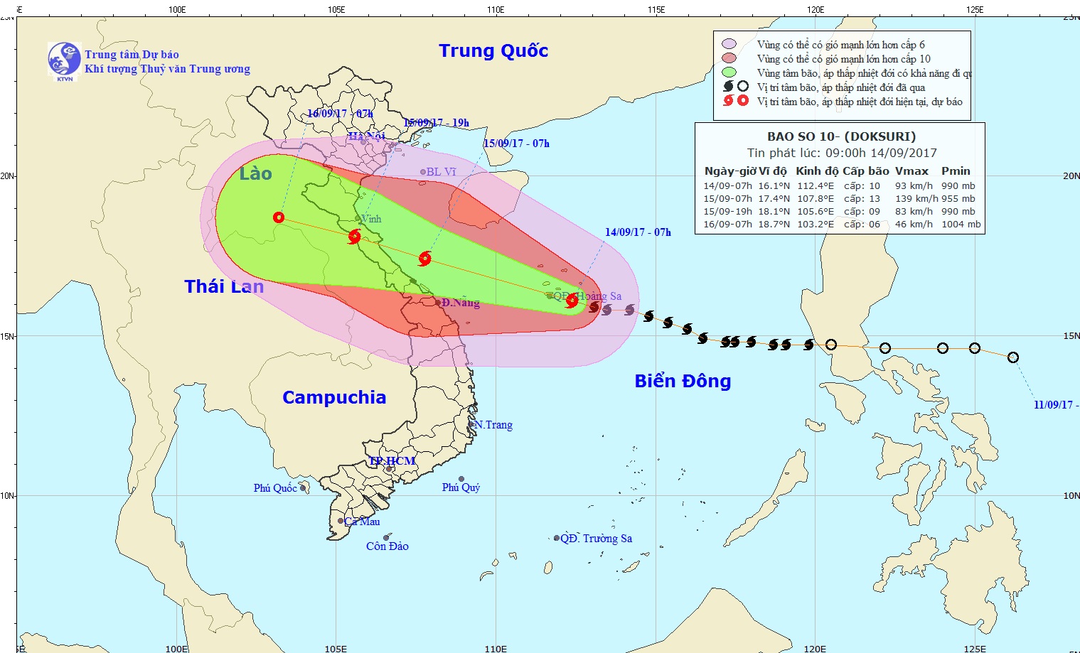 Storm Doksuri, most fierce in decade, strengthens en route to north-central Vietnam