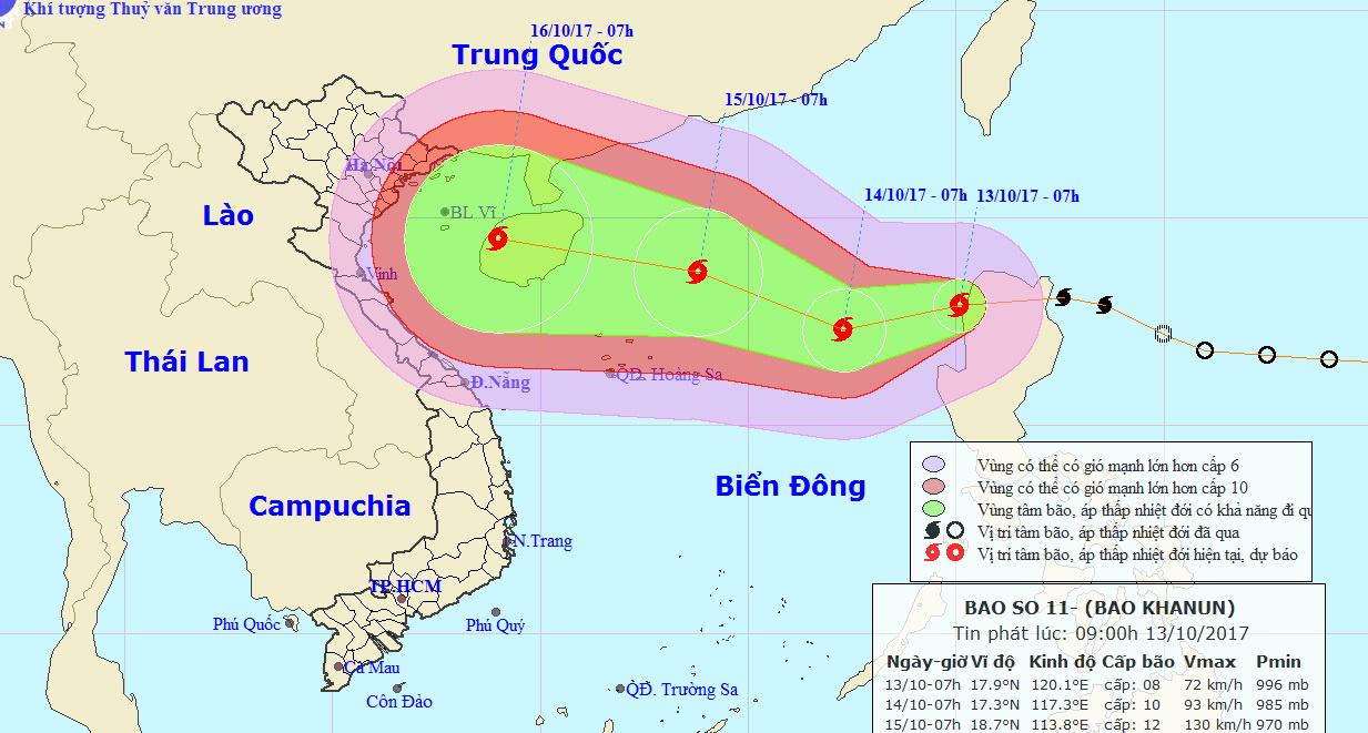 ​Tropical storm closes in on East Vietnam Sea, threatening central provinces
