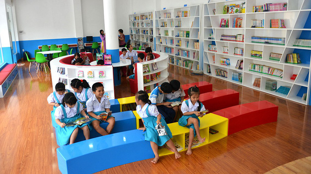 The library is spacious and clean. Photo: Tuoi Tre