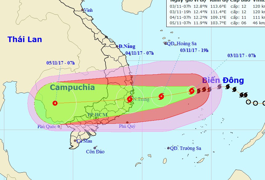 ​Tropical storm Damrey to pick up strength, bring downpours to central Vietnam