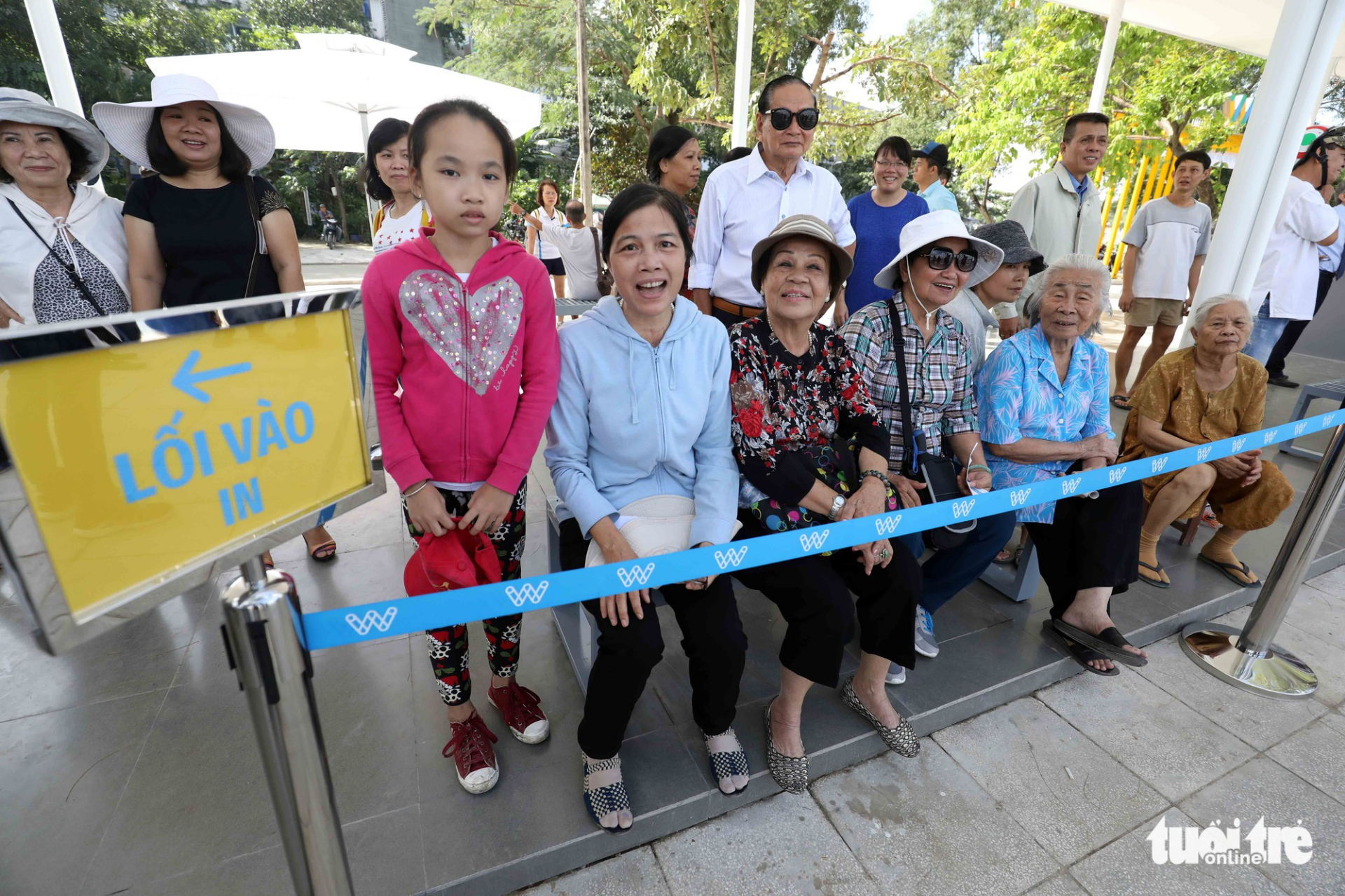 Residents wait for the waterbus at