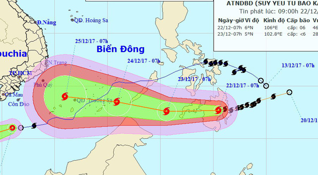 Typhoon Tembin picks up strength, on track to hit southern Vietnam next week