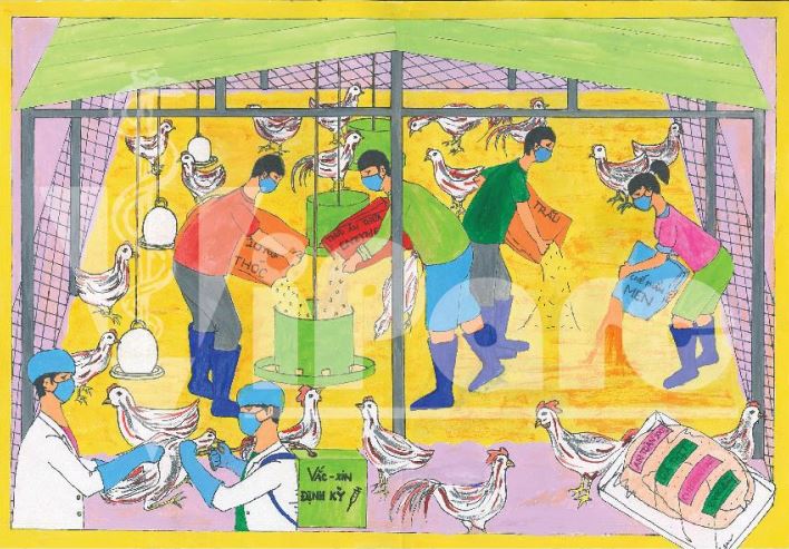 ​Vietnamese students raise awareness of antibiotic resistance in poultry farming through paintings