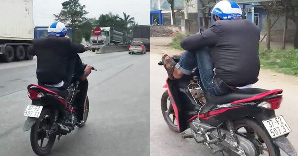 ​Man filmed riding motorbike with feet in central Vietnam