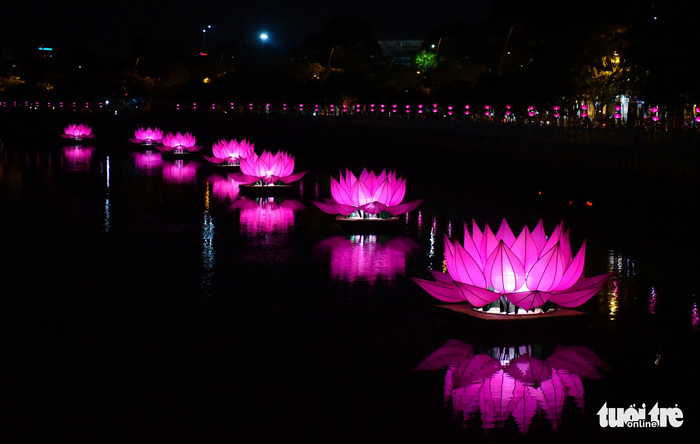​​Lanterns illuminate Saigon’s iconic canal in observance of Vesak Day