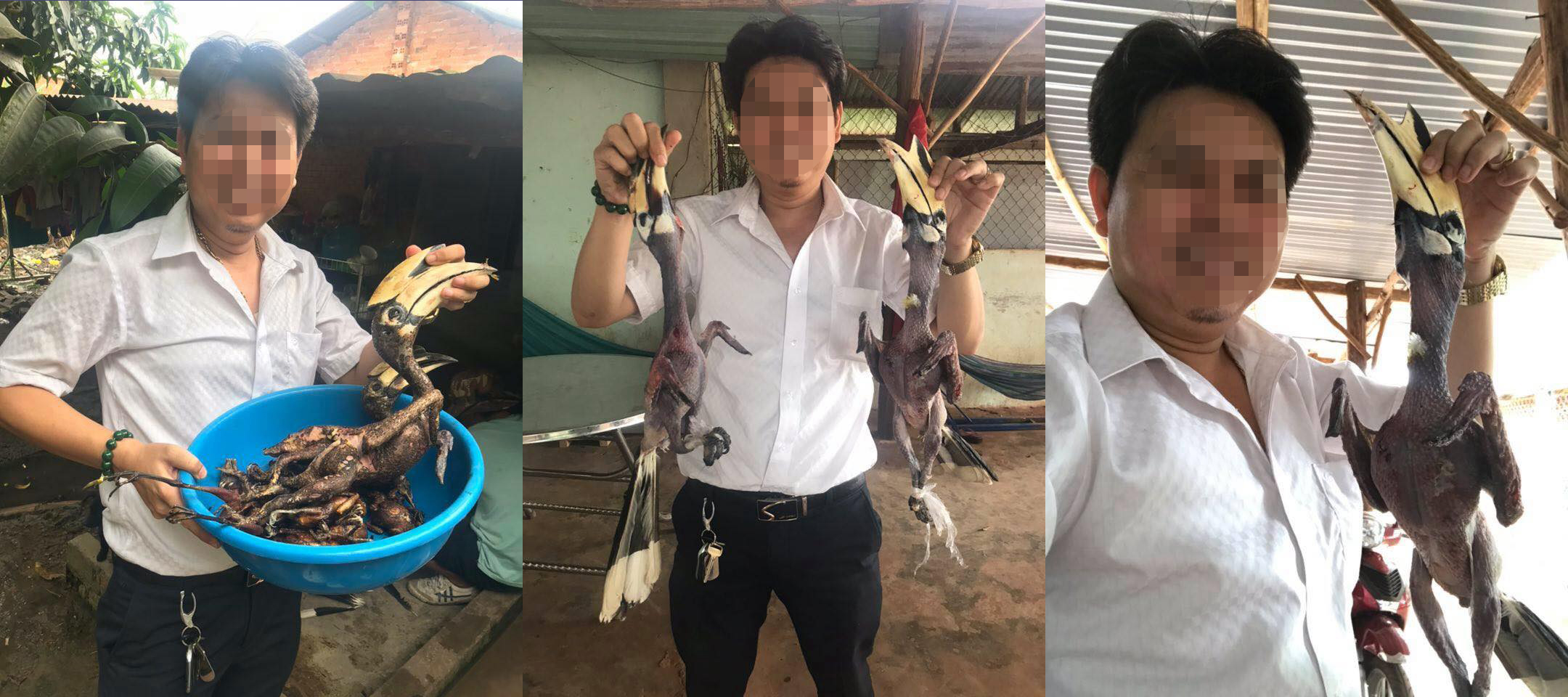 Photos of man posing with slaughtered wild birds draws criticism in Vietnam