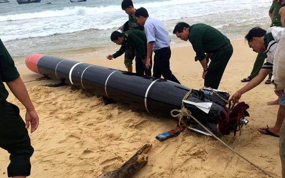 Torpedo-shaped object with Chinese characters found off Vietnam coast