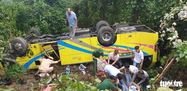At least one dead as field trip bus plunges off cliff in central Vietnam