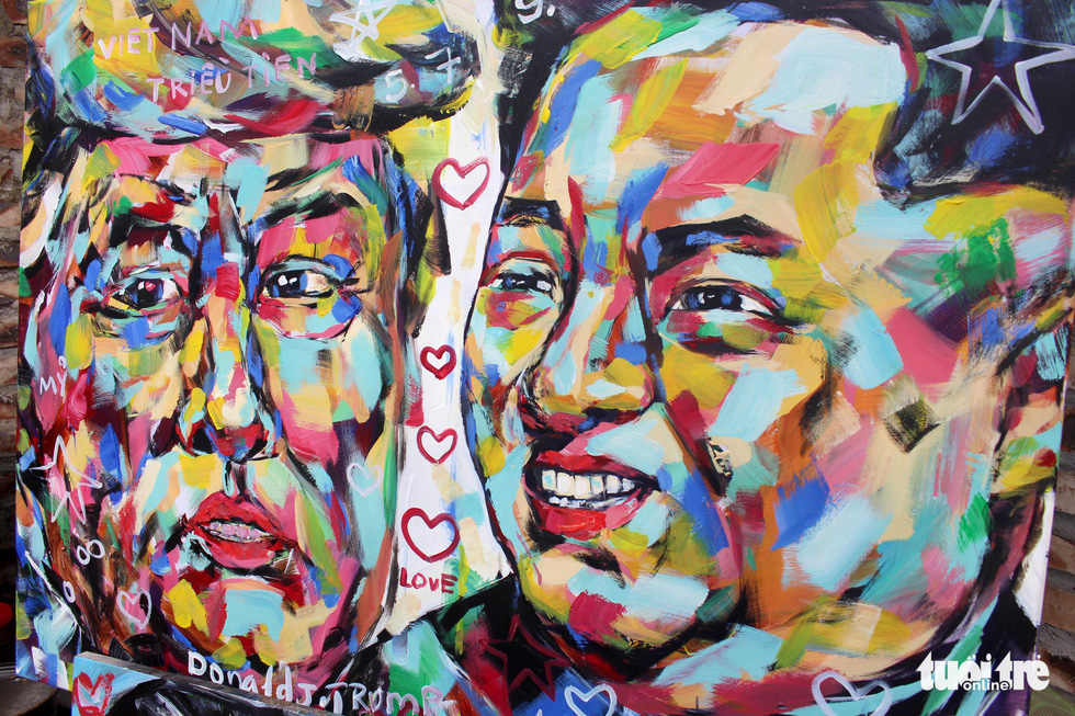 Vietnamese artist paints Trump, Kim portraits with global peace message