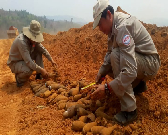 Wartime artillery shells unearthed from farmland in north-central Vietnam