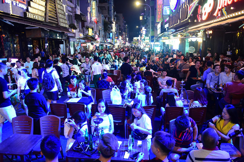 Beer parlors encroach on Bui Vien Walking Street in Ho Chi Minh City