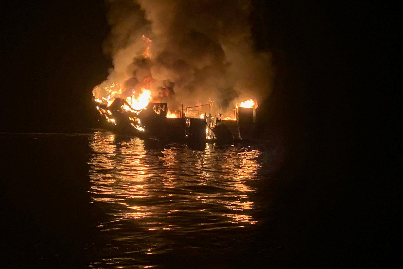 At least eight dead from California boat fire, 26 missing