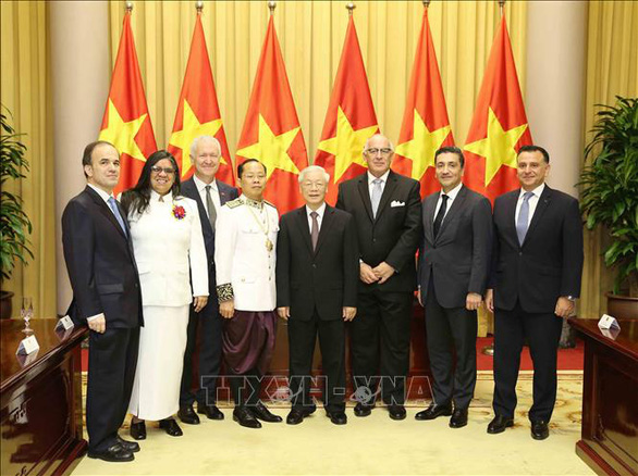Party General Secretary, State President Nguyen Phu Trong receive credentials from seven ambassadors in Hanoi