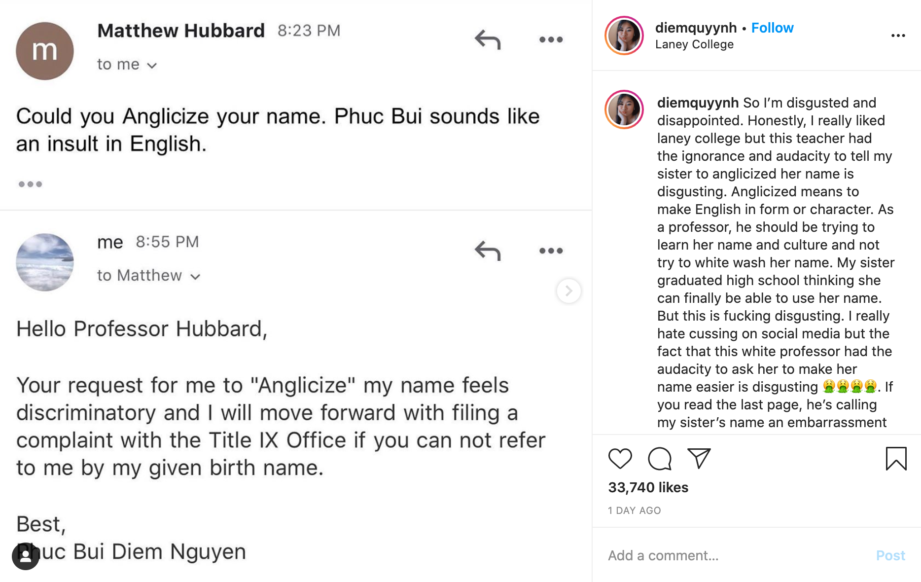 US professor who told student to ‘anglicize’ Vietnamese name placed on leave