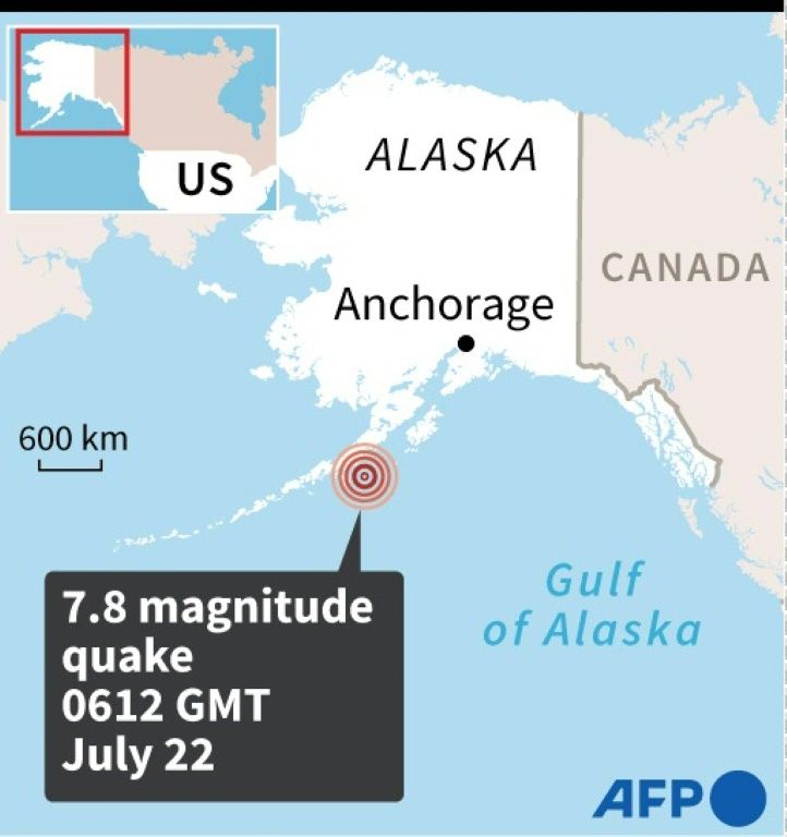 Tsunami warning as 7.8 quake hits off Alaska: USGS