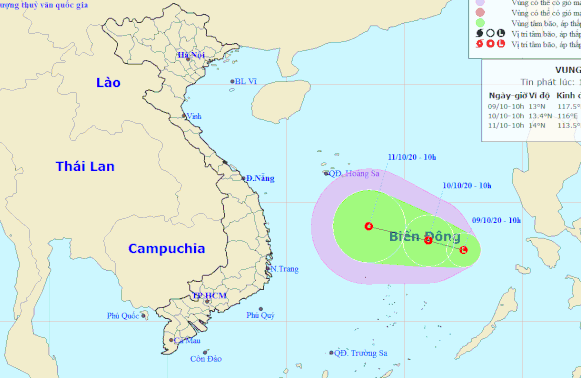 New low-pressure area heads toward central Vietnam