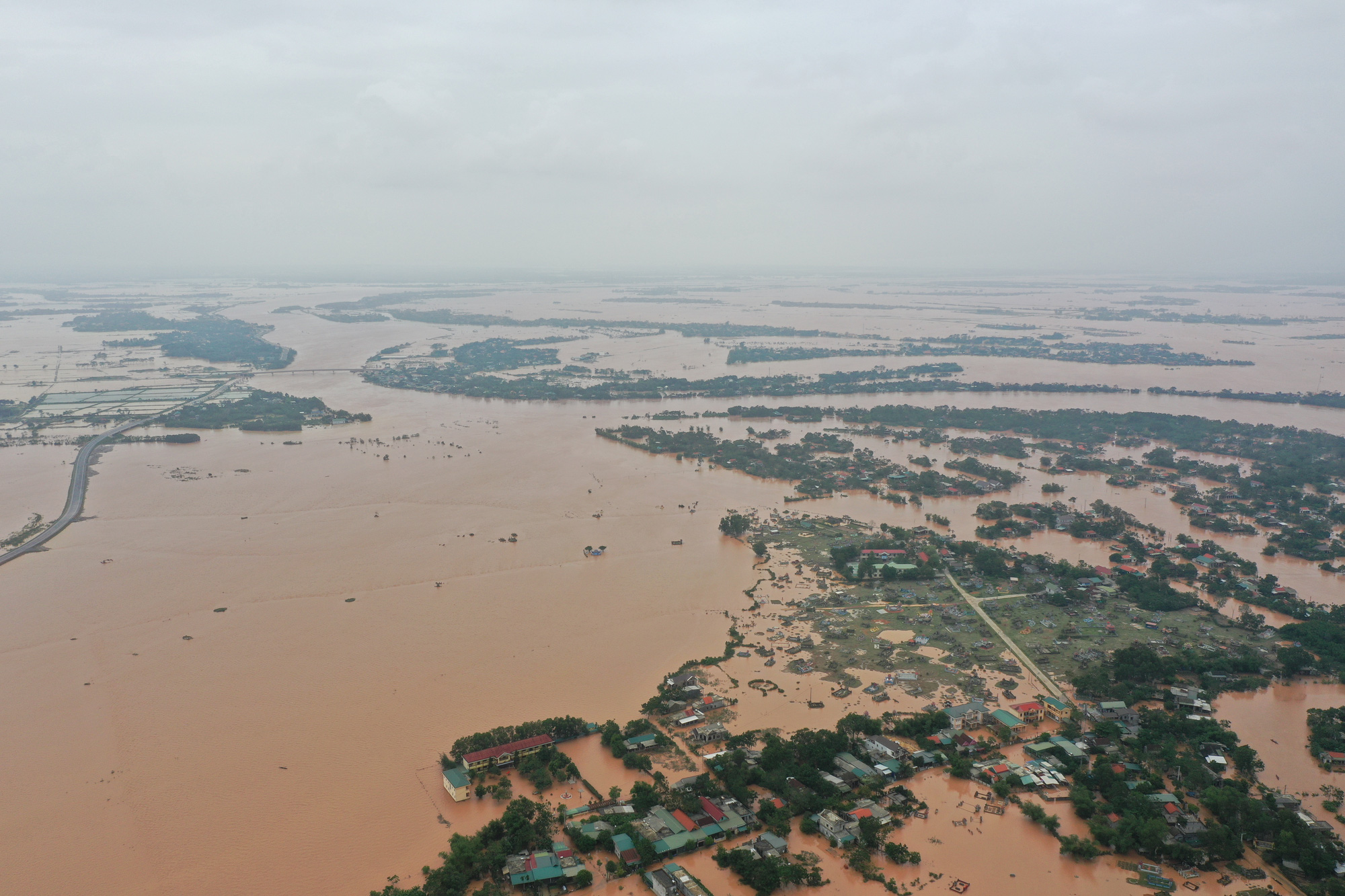 Historic flooding submerges villages in central Vietnamese province