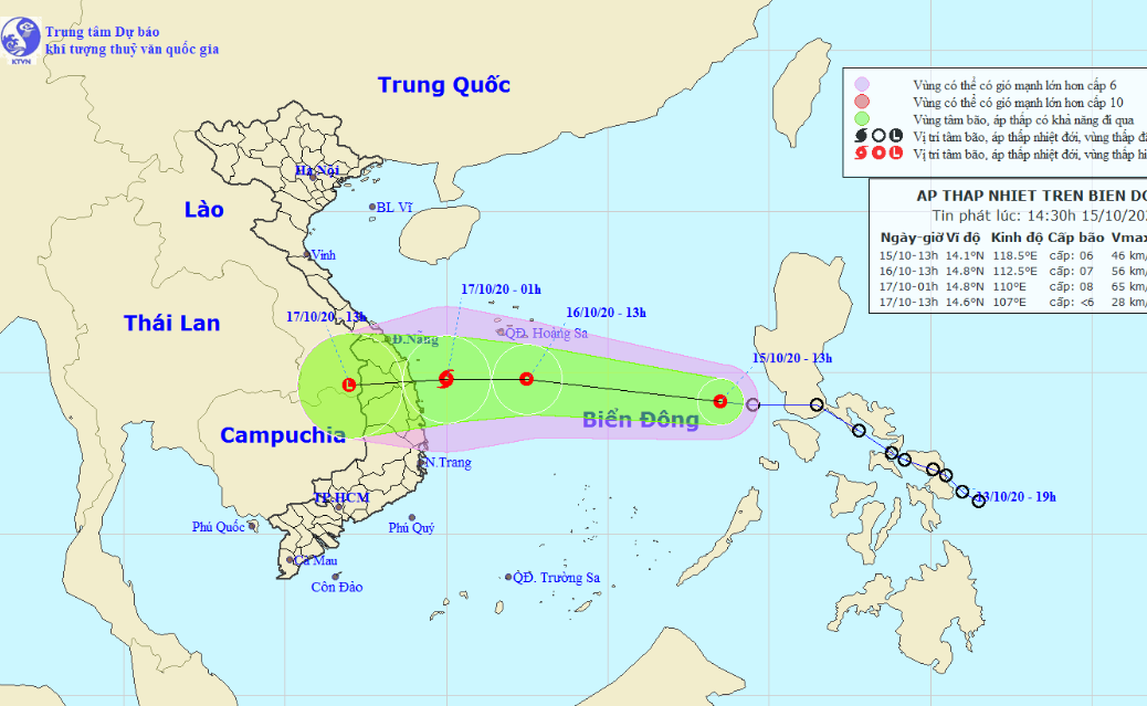 Another tropical depression enters East Vietnam Sea, threatens central provinces